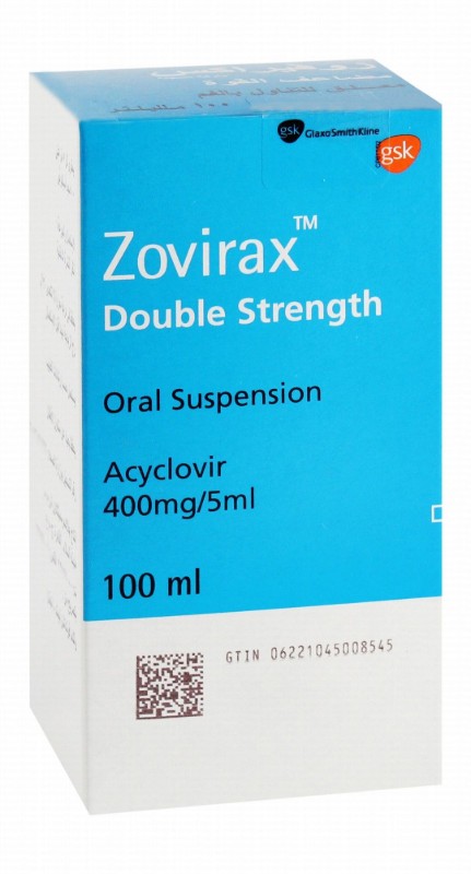 Zovirax Double Strength 400mg/5ml Acyclovir Oral Suspension