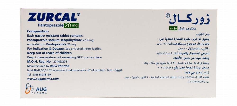 Zurcal 20mg Pantoprazole